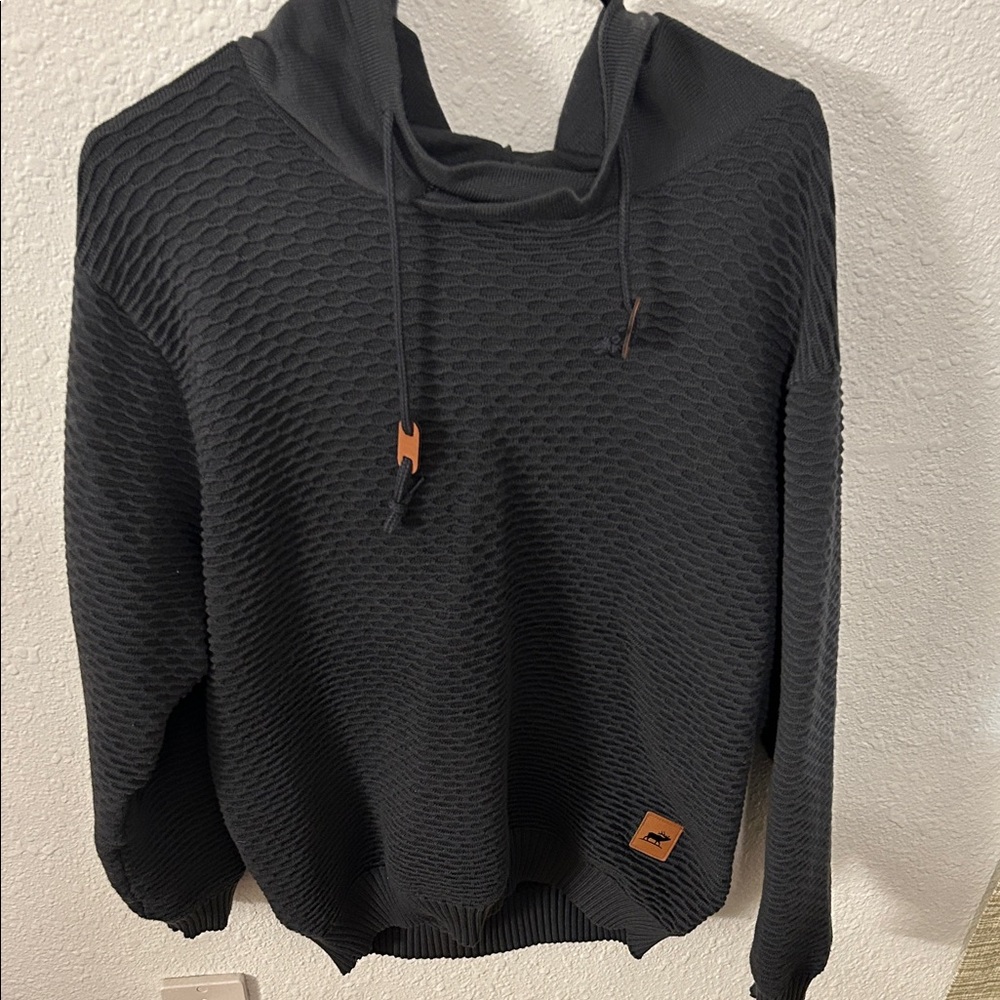 Black Textured Hoodie